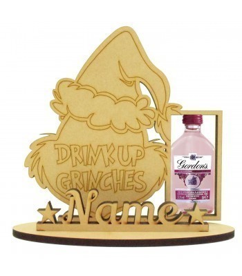 6mm 'Drink Up Grinches' Gordon's Gin Miniature Christmas Holder on a Stand - Stand Options